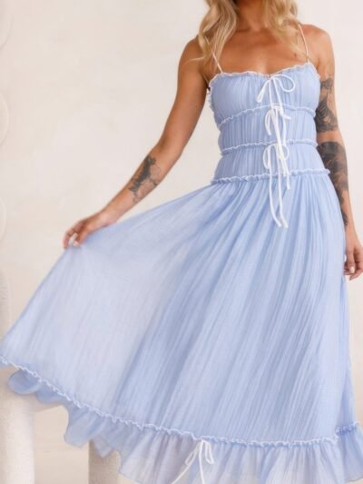 Off Shoulder Knot Pleated Ruffle Hem Dress Off Shoulder Knot Pleated Ruffle Hem Dress