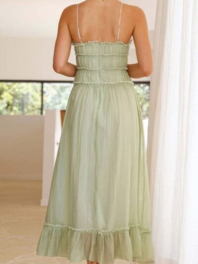 Off Shoulder Knot Pleated Ruffle Hem Dress Off Shoulder Knot Pleated Ruffle Hem Dress