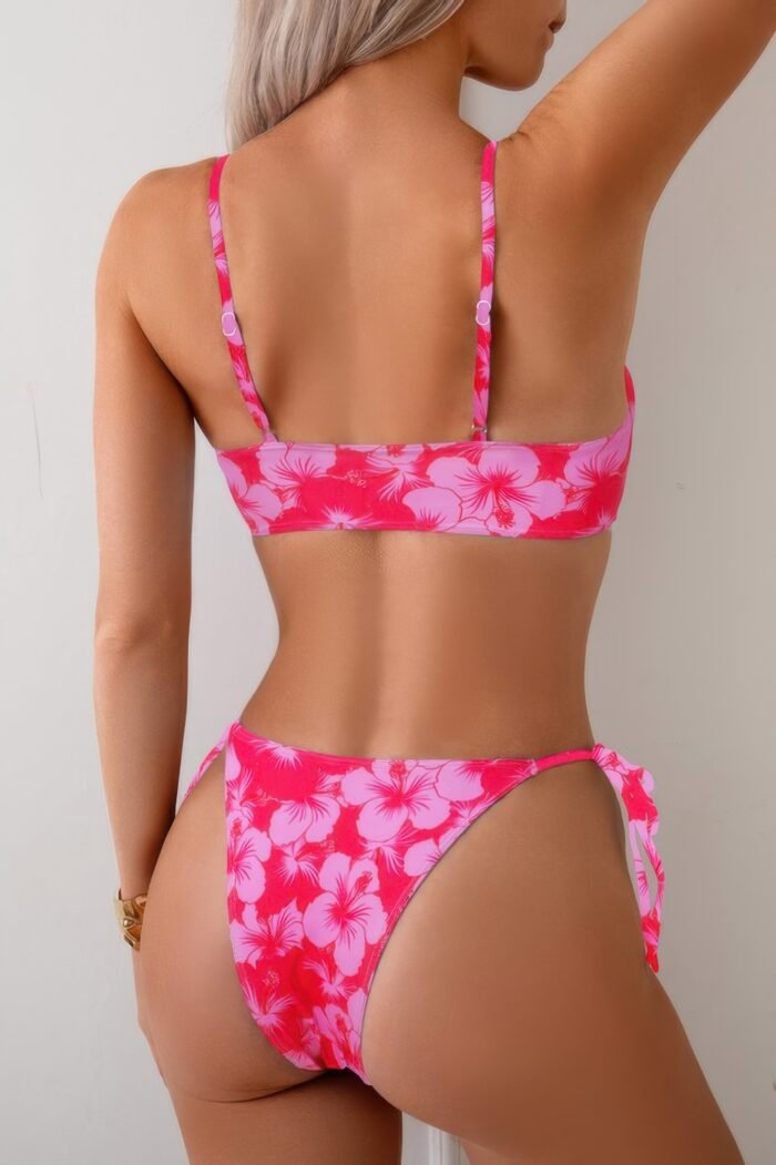 Zebra print cross two pieces knot bikini - image 13