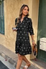 casual bow detail a line dress for women