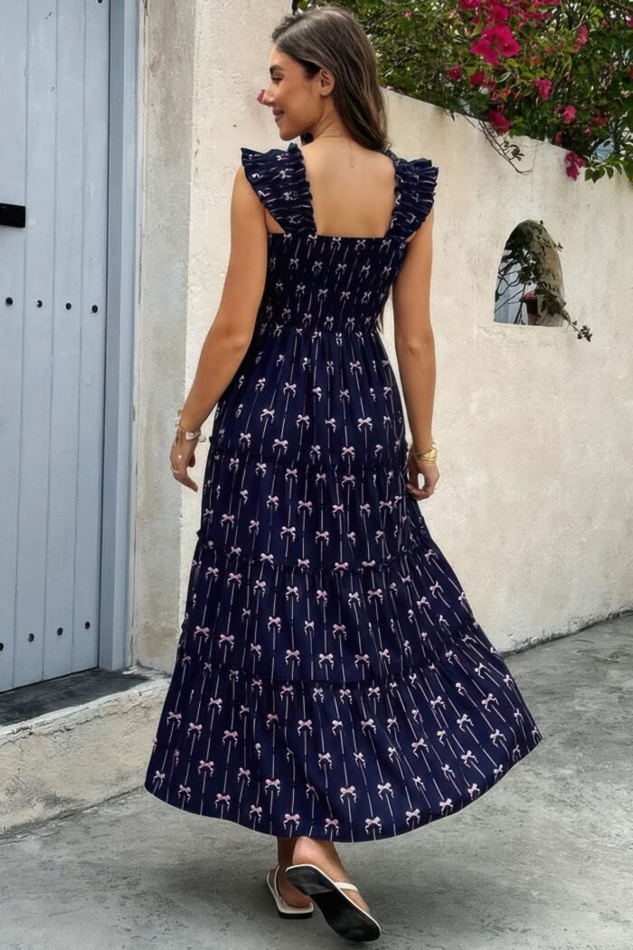 Cross print square neck sleeveless pocket dress - image 7