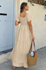 Cross Knot Color Block Pockets A Line Dress - Image 5