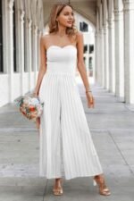 Elegant Off Shoulder Pleated High Waist Jumpsuit - Image 7
