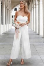 Elegant Off Shoulder Pleated High Waist Jumpsuit - Image 10