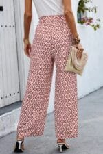 Wide Leg High Waist Tie Pockets Knot Pants