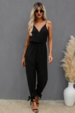 Sleeveless Floral Print Knot Side Cami Jumpsuit - Image 7