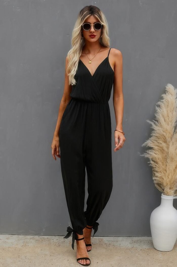 Sleeveless floral print knot side cami jumpsuit - image 7