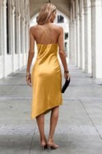 Solid Tie Sleeveless Backless Cami Fit Dress