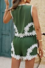 Two Pieces Button Down Lace Decoration Sets - Image 15