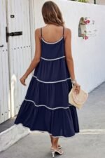 Spaghetti Strap Sleeveless Loose A Line Ankle Dress - Image 2
