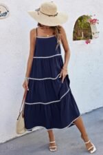 Spaghetti Strap Sleeveless Loose A Line Ankle Dress - Image 5