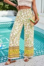 Floral Printed Loose High Waist Wide Leg Pant