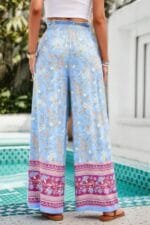 Floral Printed Loose High Waist Wide Leg Pant