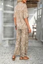 Two Pieces All Over Print Button Down Long Sets - Image 14