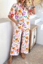 Two Pieces All Over Print Button Down Long Sets - Image 16