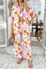 Two Pieces All Over Print Button Down Long Sets - Image 18