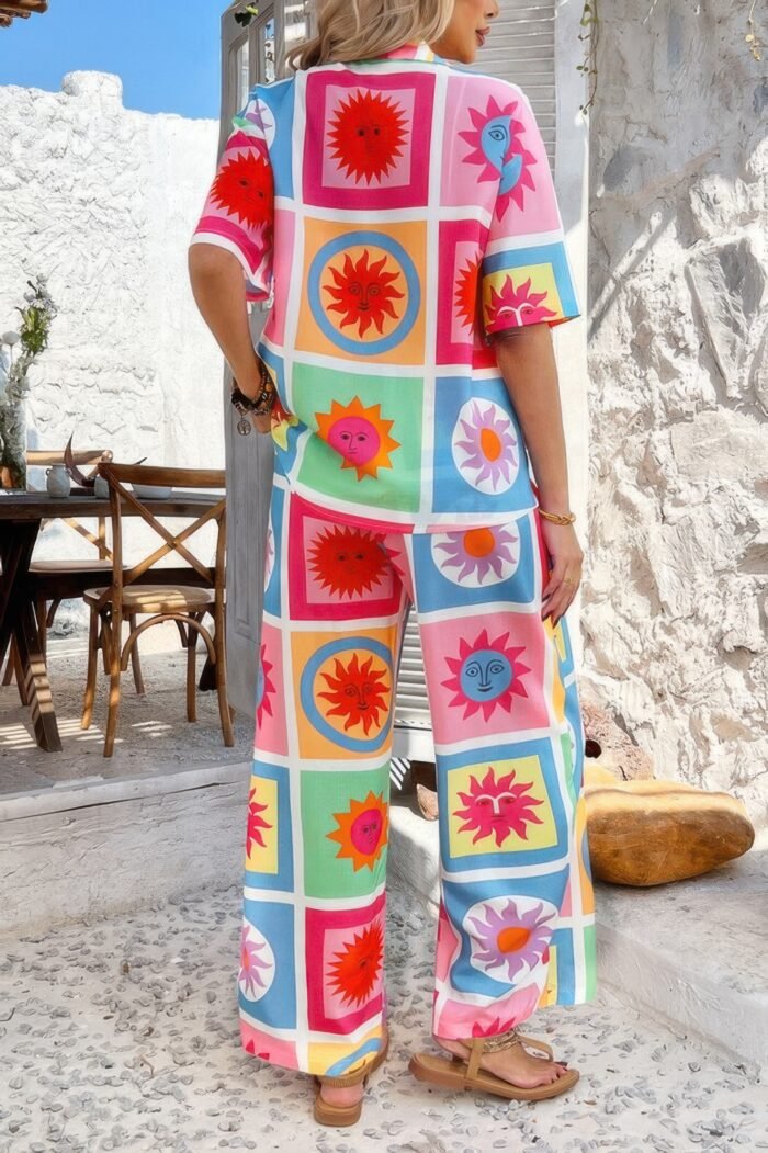 Two pieces all over print button down long sets - image 23