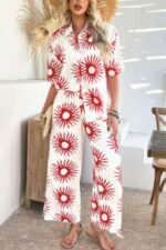 Two Pieces All Over Print Button Down Long Sets - Image 26