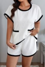 Plus Size Two Pieces Pocket Elastic Waist Sets - Image 2