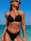 Halter Neck Back Tie Bikini Brief Swim Set