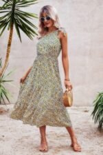 One Shoulder Sleeveless Maxi Dress