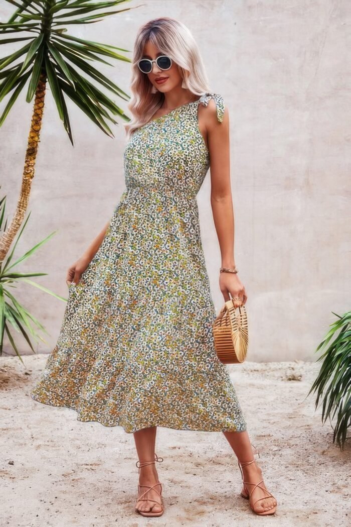 One shoulder sleeveless maxi dress - image 1