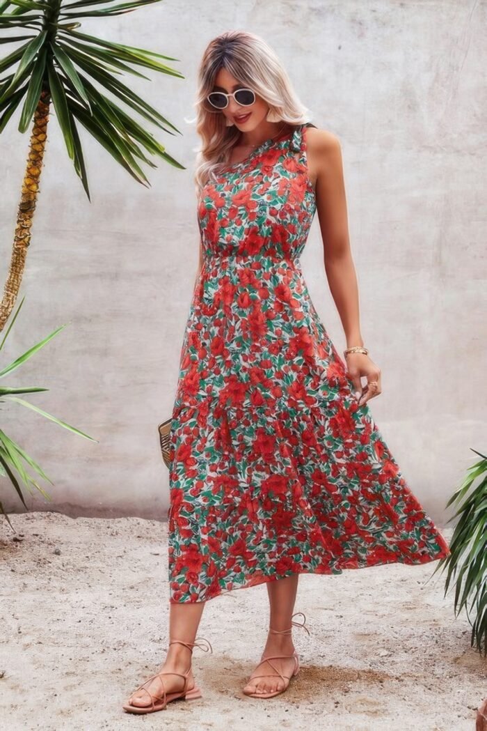 One shoulder sleeveless maxi dress - image 3