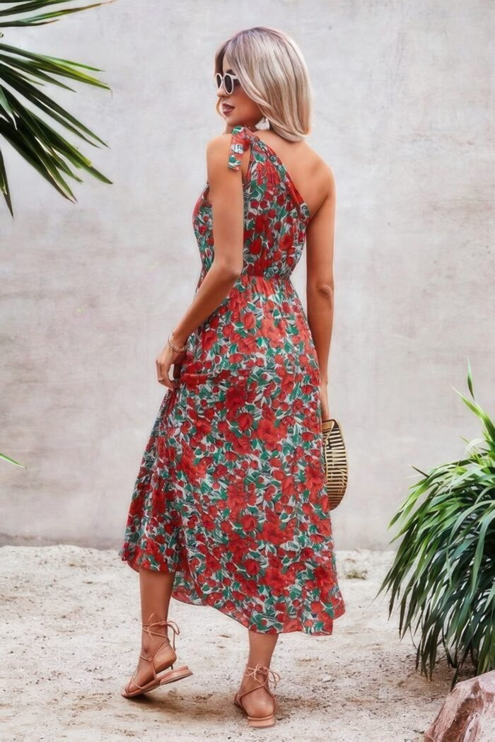 One shoulder sleeveless maxi dress - image 4