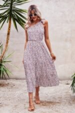 One Shoulder Sleeveless Maxi Dress - Image 5