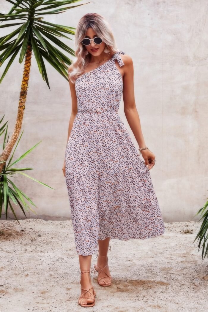 One shoulder sleeveless maxi dress - image 5