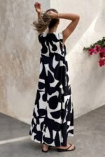 Allover Print Woven Short Sleeve Loose Dress - Image 6