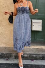 Plus Size Plaid Backless Hollow Out Strap Dress - Image 2