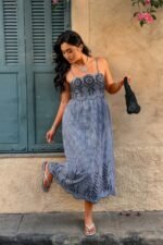 Plus Size Plaid Backless Hollow Out Strap Dress - Image 7