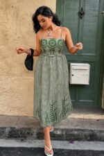 Plus Size Plaid Backless Hollow Out Strap Dress - Image 9