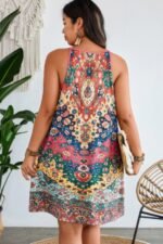 Plus Boho Halterneck Hollow Out Sleeveless Dress - Image 5