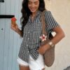 Plaid Short Sleeve Button Down Pocket Shirt
