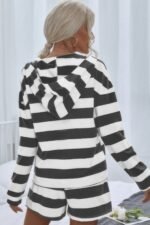 Two Pieces Striped Pajama Oversized Long Sleeves Set - Image 5