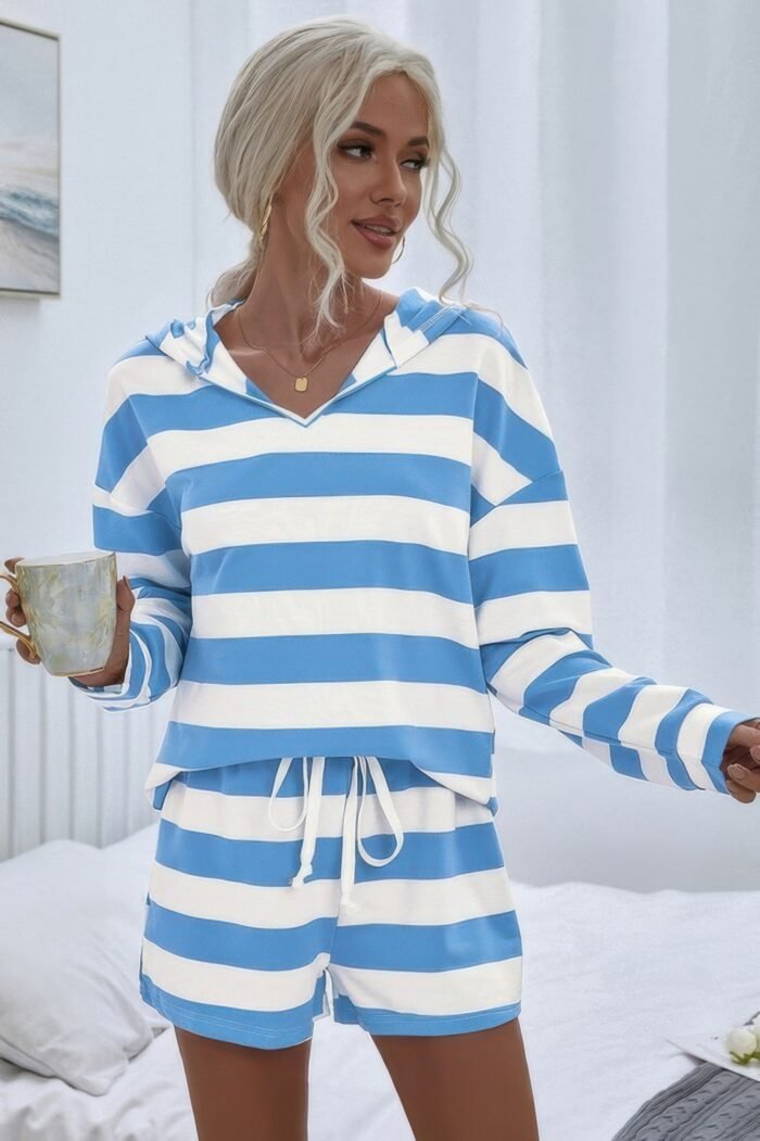 Two pieces striped pajama oversized long sleeves set - image 7