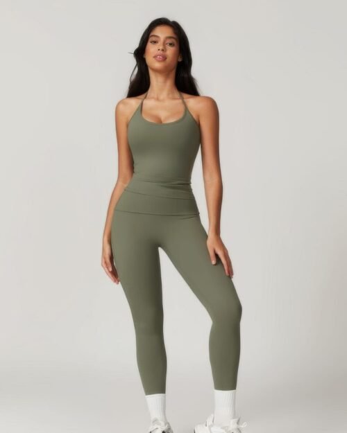 Solid Yoga Gym Fit High Ecastic Legging