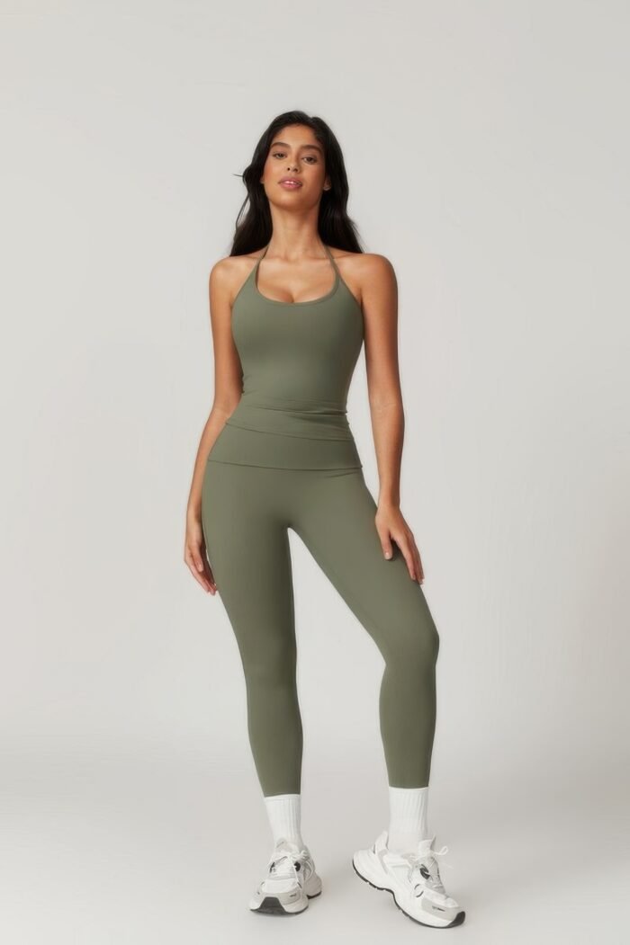 Solid yoga gym fit high ecastic legging - image 1