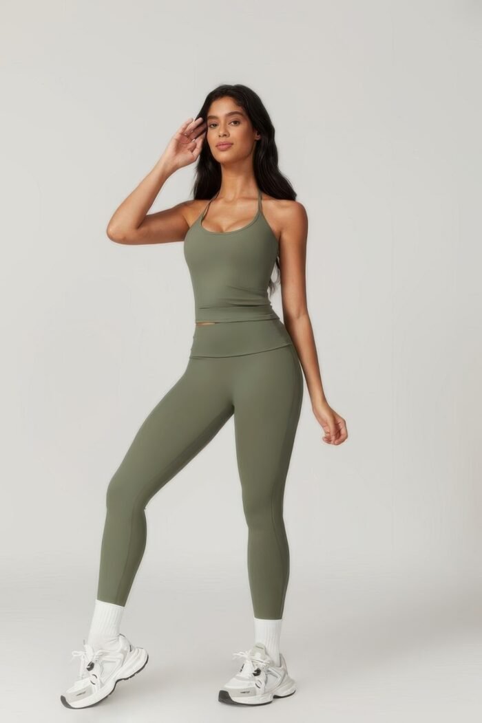 Solid yoga gym fit high ecastic legging - image 2