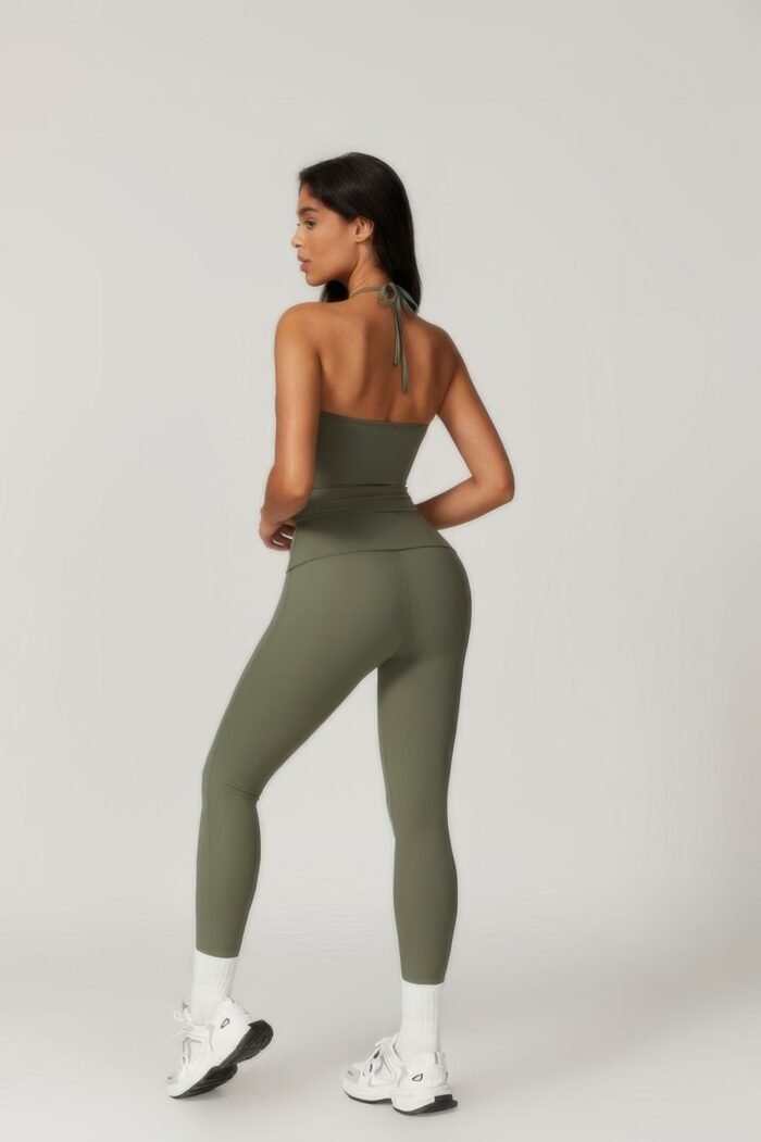 Solid yoga gym fit high ecastic legging - image 3