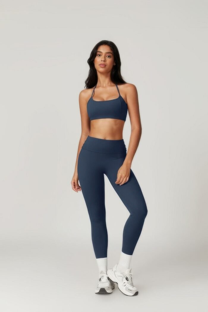 Solid yoga gym fit high ecastic legging - image 5