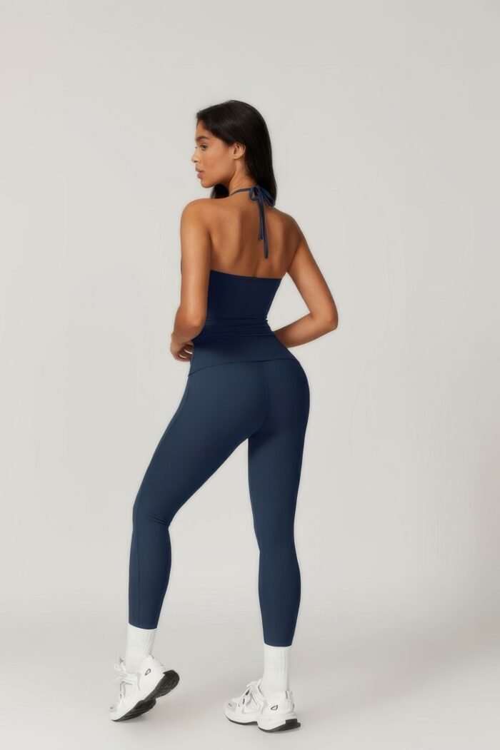 Solid yoga gym fit high ecastic legging - image 8
