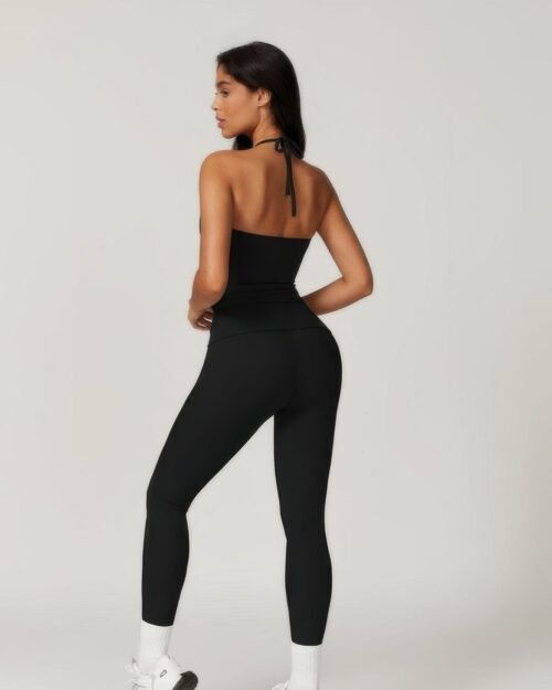 solid yoga gym fit high ecastic legging