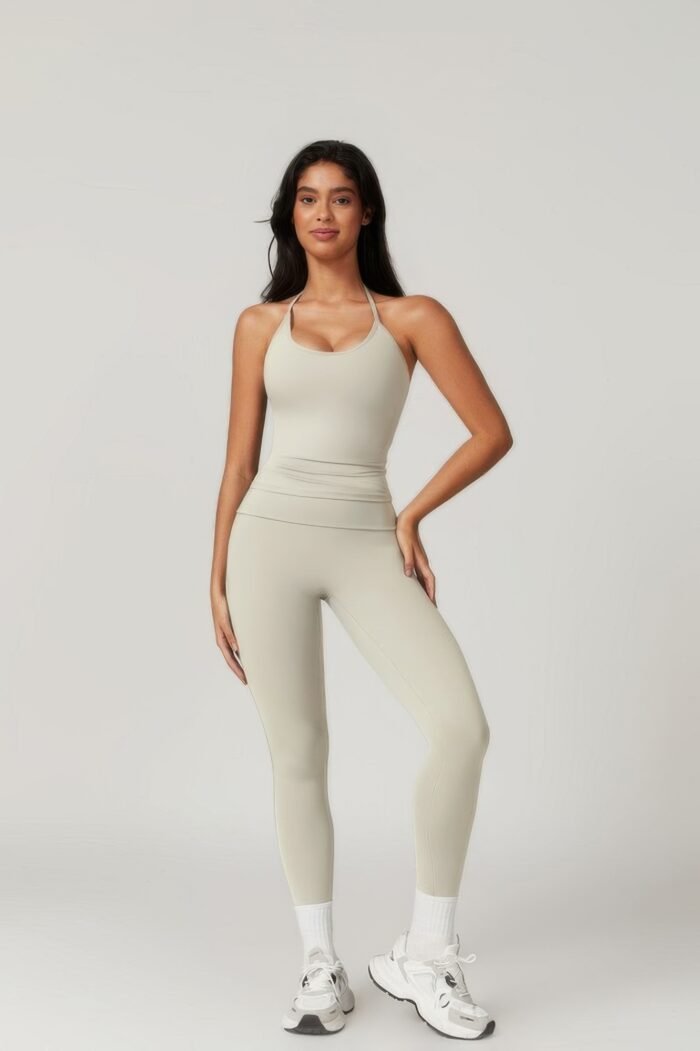 Solid yoga gym fit high ecastic legging - image 14