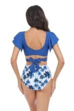 Two Pieces Sport Bra High Waist Ruffle Swimsuit