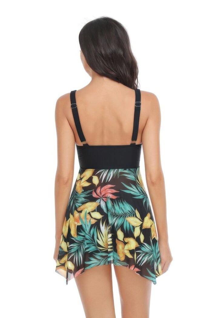 Print cross swimming mesh high waisted bikini set - image 6
