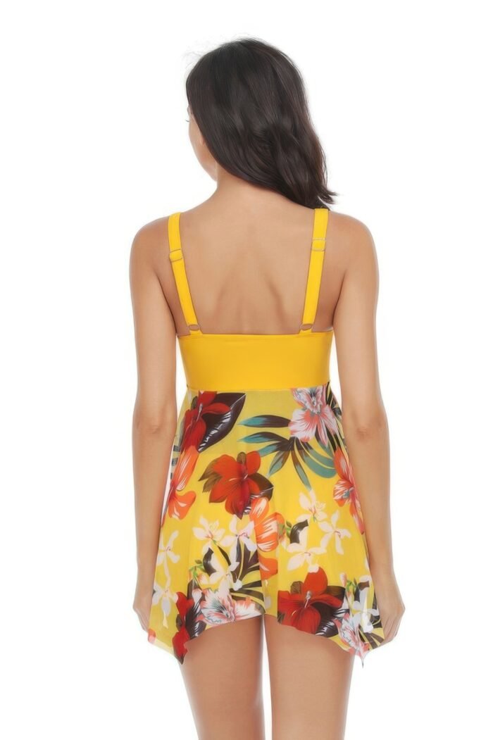 Print cross swimming mesh high waisted bikini set - image 11