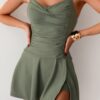 One Piece Ruched Crossover Sleeveless Swimsuit